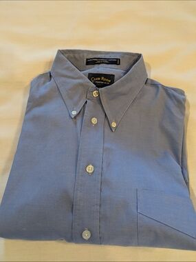 Club Room Men's Blue Oxford Button-Down Long Sleeve Dress Shirt
